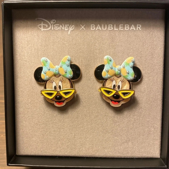 Disney BaubleBar Minnie Mouse Bow Earrings - Picture 1 of 4